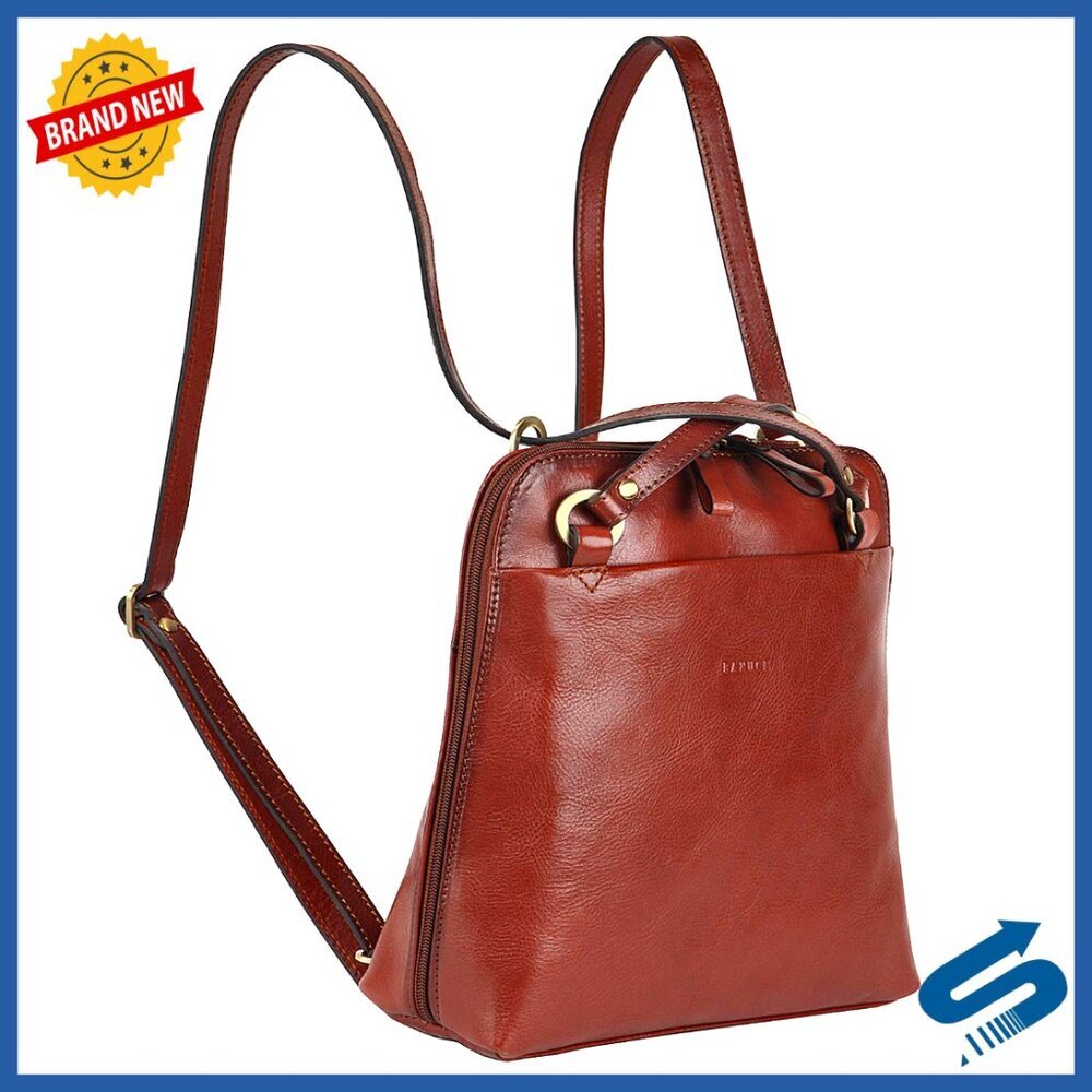 Full Grain Italian Leather Convertible Backpack Purse Elegant Minimal Chic